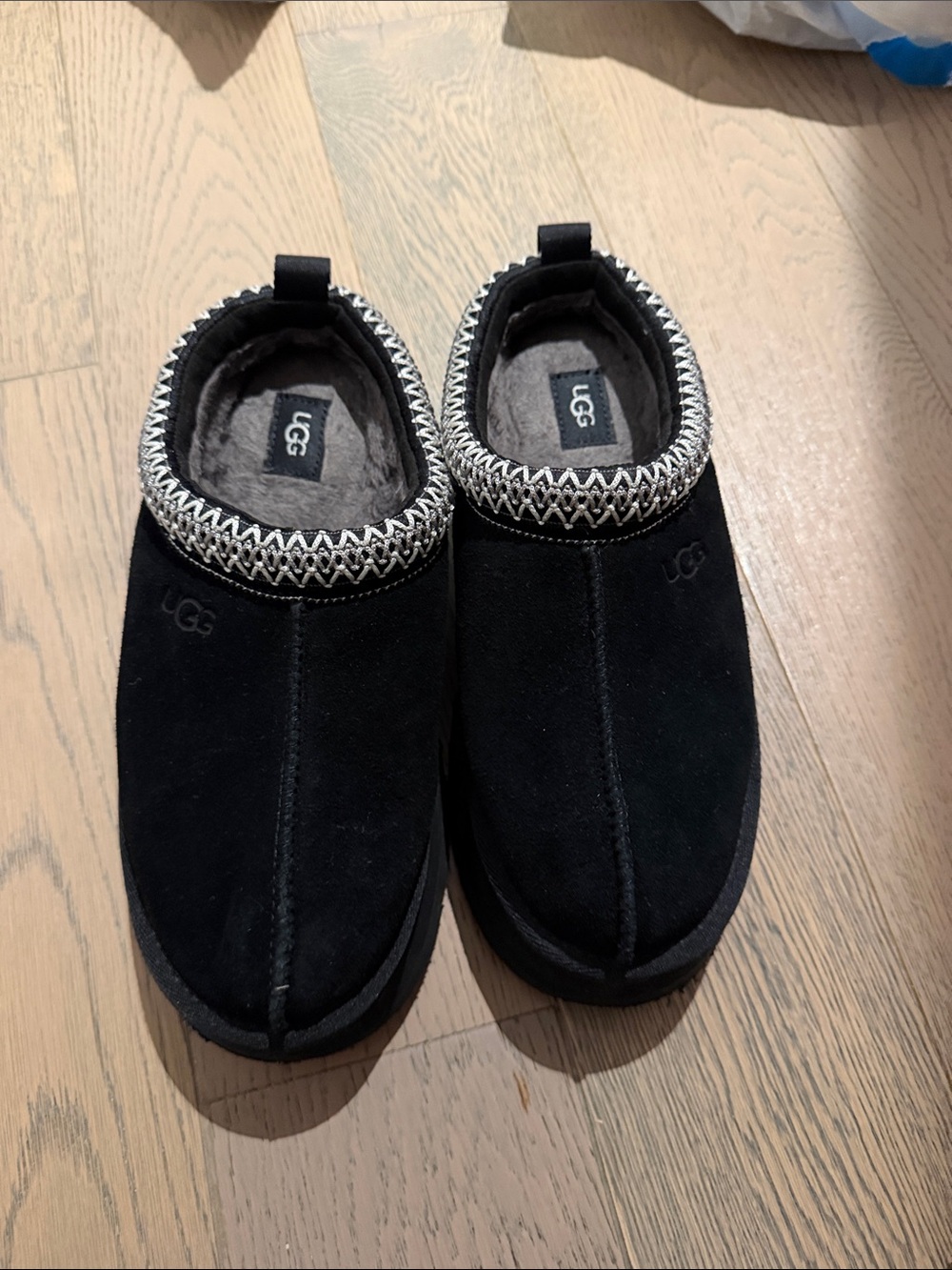 UGG Platform Suede Cozy Slip-On Slippers with Contrasting Trim